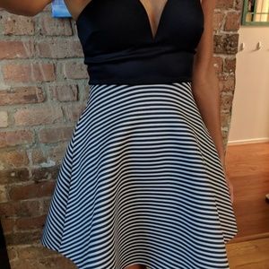 Cute stripey strapless dress